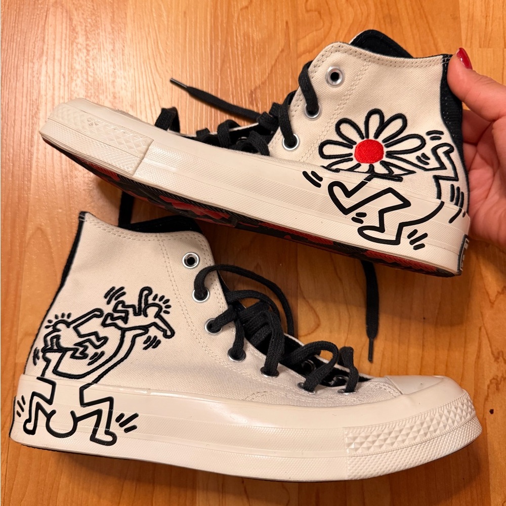 Converse x Keith Haring Chuck 70 Hi Egret / Blk / Red